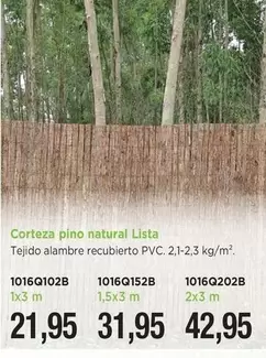 Corteza Pino Natural Lista