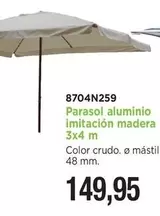 Parasol Aluminio Imitación Madera