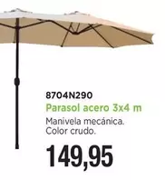 Parasol Acero 3x4 M Manivela Mecánica Color Crudo