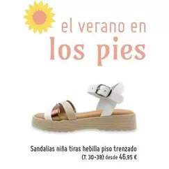 Sandalias Niña Tiras Hebilla Piso Trenzado