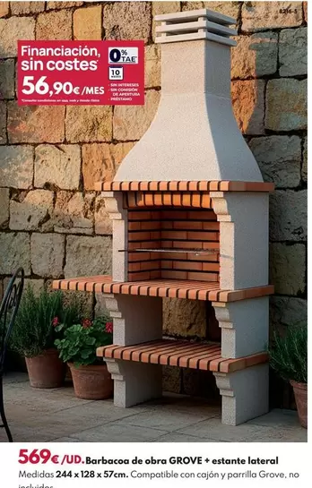 Barbacoa De Obra GROVE + Estante Lateral