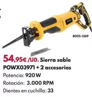 Sierra Sable POWX03971 + 2 Accesorios