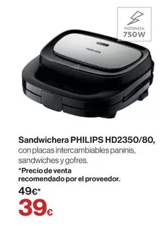 Philips - Sandwichera HD2350/80