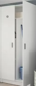 Armario Escobero 2 Puertas Blanco - 180x73x37cm