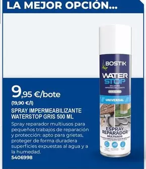 bostik - Spray Impermeabilizante Waterstop Gris 500 Ml