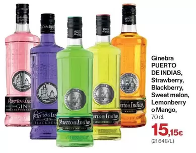 Puerto de Indias - Ginebra Strawberry, Blackberry, Sweet Melon, Lemonberry O Mango