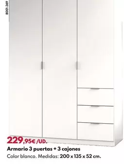 Armario 3 Puertas + 3 Cajones 