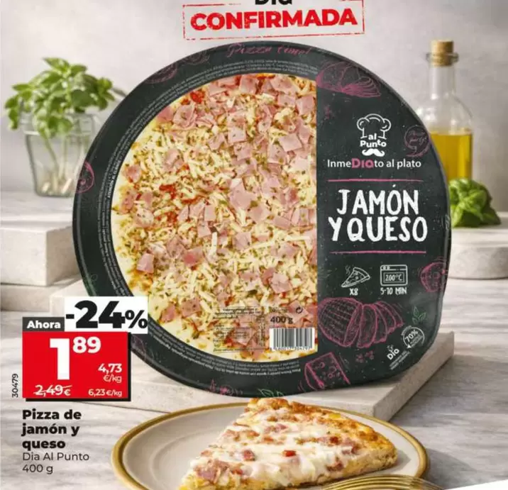 Dia Al Punto - Pizza De Jamon Y Queso 