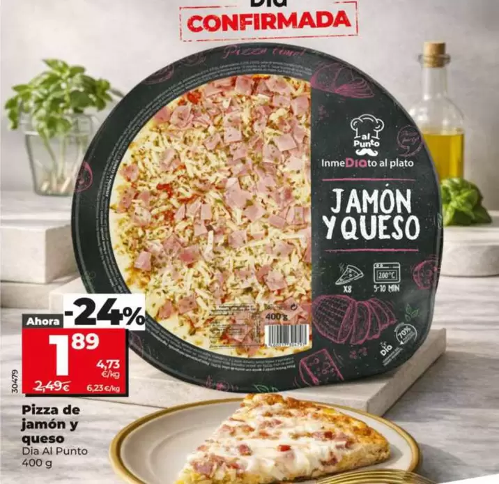 Dia Al Punto - Pizza De Jamon Y Queso 