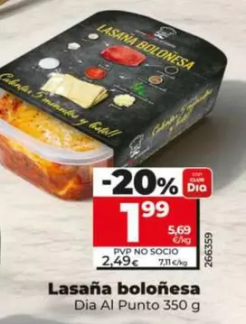 Dia Al Punto - Lasaña Boloñesa
