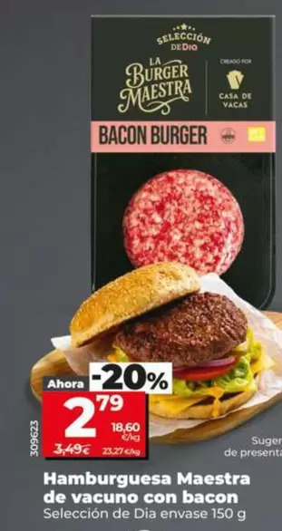 Seleccion De Dia - Hamburguesa Maestra De Vacuno Con Bacon 