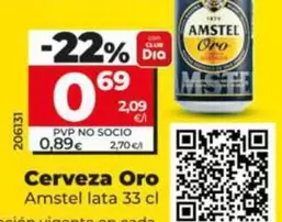 Amstel - Cerveza Oro 