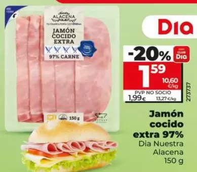 Dia Nuestra Alacena - Jamón Cocido Extra 97%