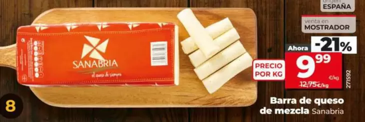 Sanabria - Barra De Queso De Mezcla