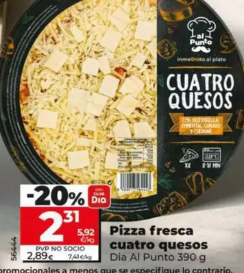 Dia Al Punto - Pizza Fresca Cuatro Quesos 
