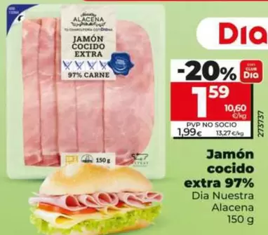 Dia Nuestra Alacena - Jamón Cocido Extra 97% 