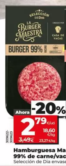 Seleccion De Dia - Hamburguesa Maestra 99% De Carne