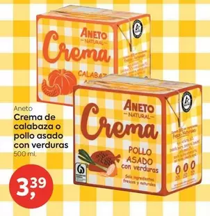 Aneto - Crema De Calabaza O Pollo Asado Con Verduras