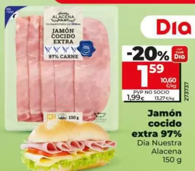 Dia Nuestra Alacena - Jamon Cocido Extra 97% 