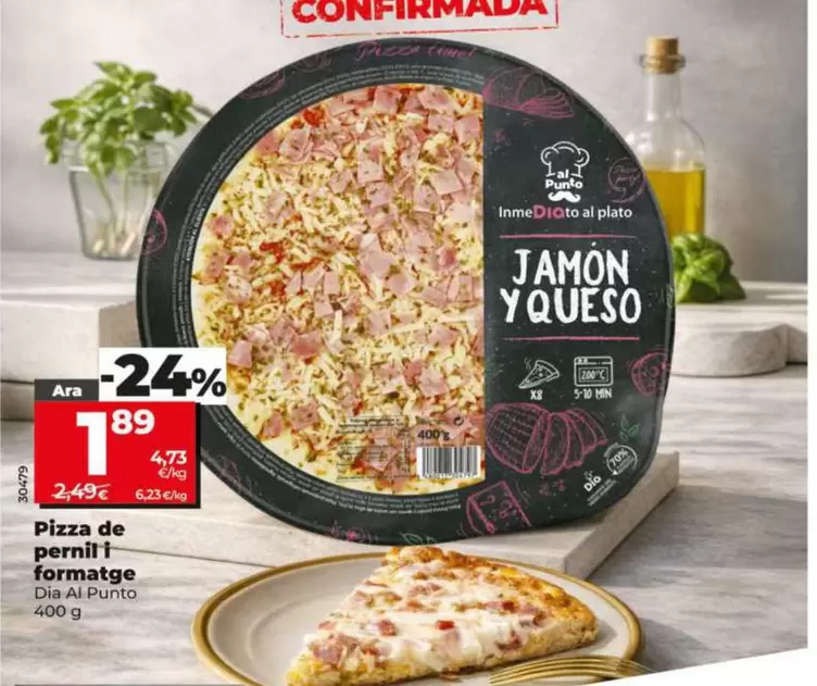 Dia Al Punto - Pizza De Jamon Y Queso 