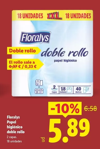 Floralys - Papel Higiénico Doble Rollo