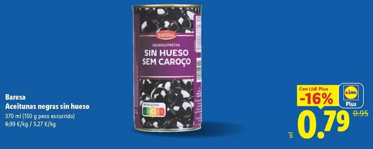 Baresa - Aceitunas Negras Sin Hueso 