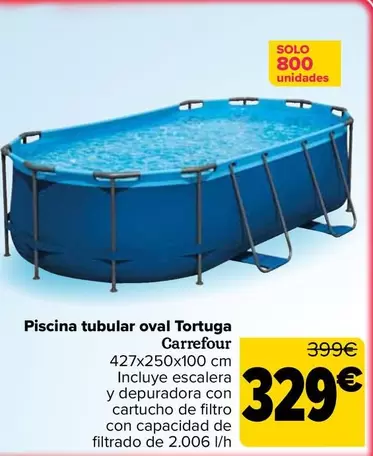 Carrefour - Piscina Tubular Oval Tortuga 