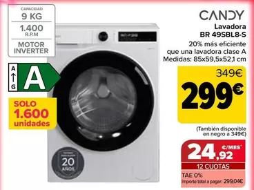 Candy - Lavadora Br 49sbl8-s