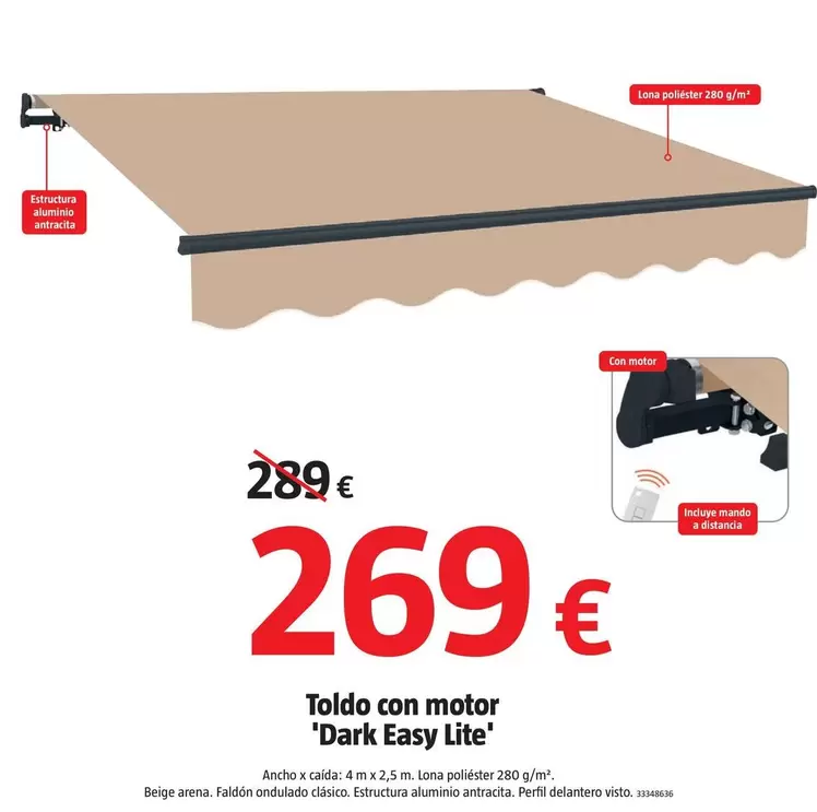 Toldo Con Motor ' Dark Easy Lite '