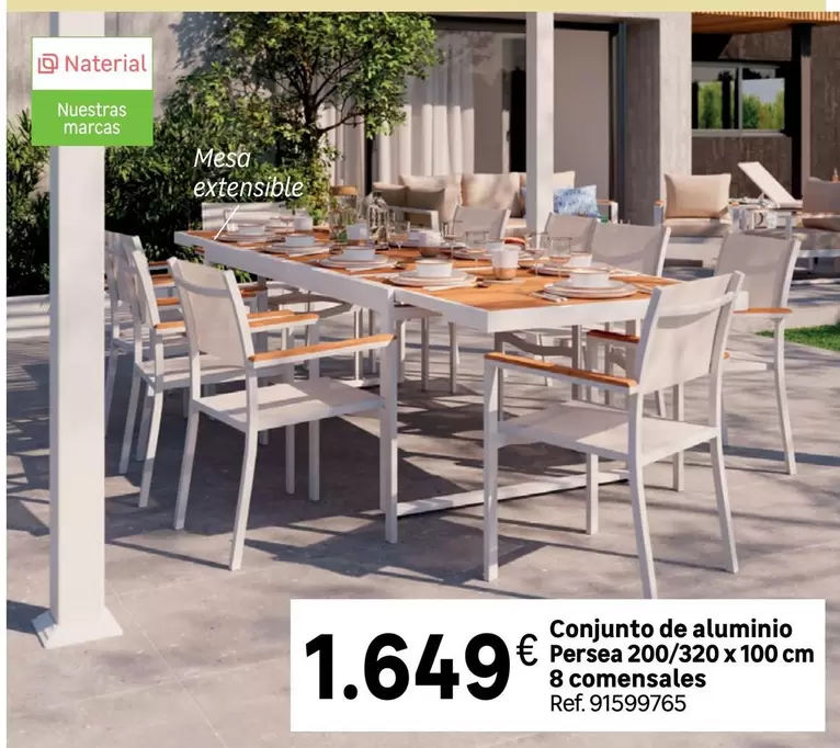 Conjunto De Aluminio Persa 200/320 X 100 Cm 8 Comensalets