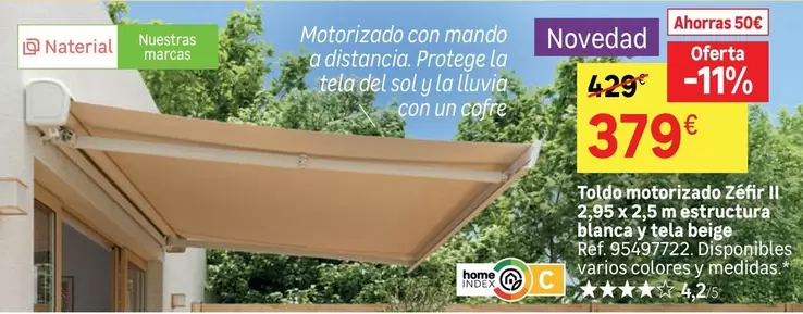 Sol - Todié Motorizado Zéefilt 2,95 X 24 M2 Estructur Blanco Y 24 De Boebles