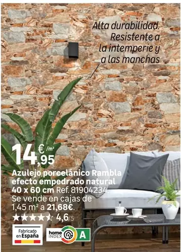 home - Azulejo Porcelanico Rambla Efecto Empedrado Natural