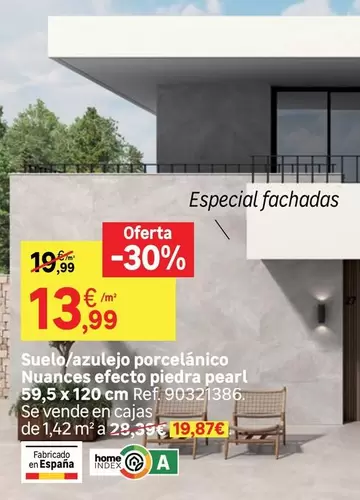 home - Suelo Azuelo Porcelanico Nuances Efecto Piedra Pearl