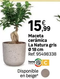 Natura - Maceta Ceramica La Gris