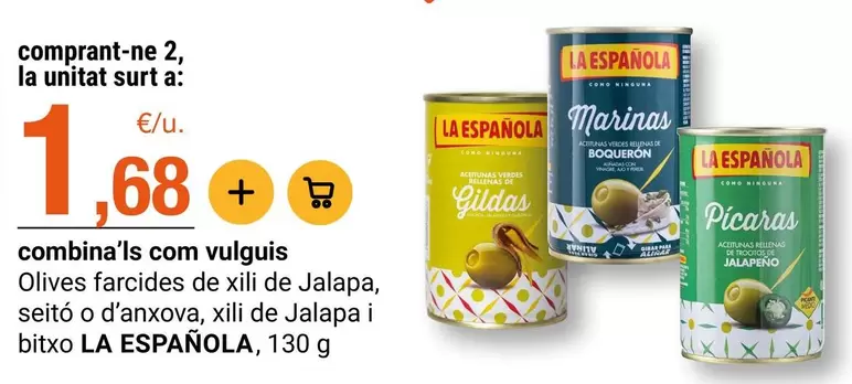 La Española - Olives Fardies De Xili De Jalapa, Seito O D'anvoa