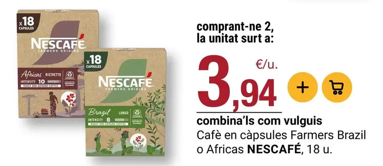 Nescafé - Cafè En Càpsules Farmers Brazil O Africas