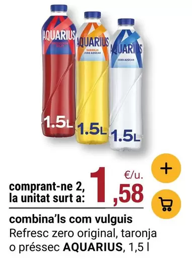 Aquarius - Refresc Zero Original, Taronja O Préssec