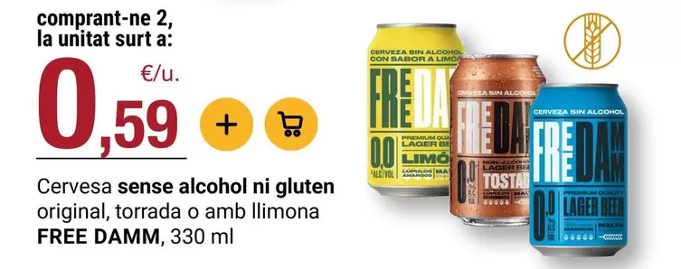 Free Damm - Cervesa sense alcohol ni gluten original