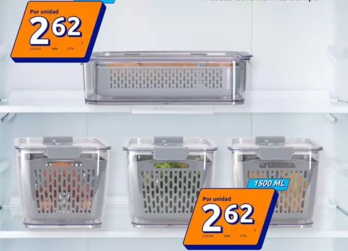 Recipiente Para Conservar Alimentos En La Nevera 1500 Ml