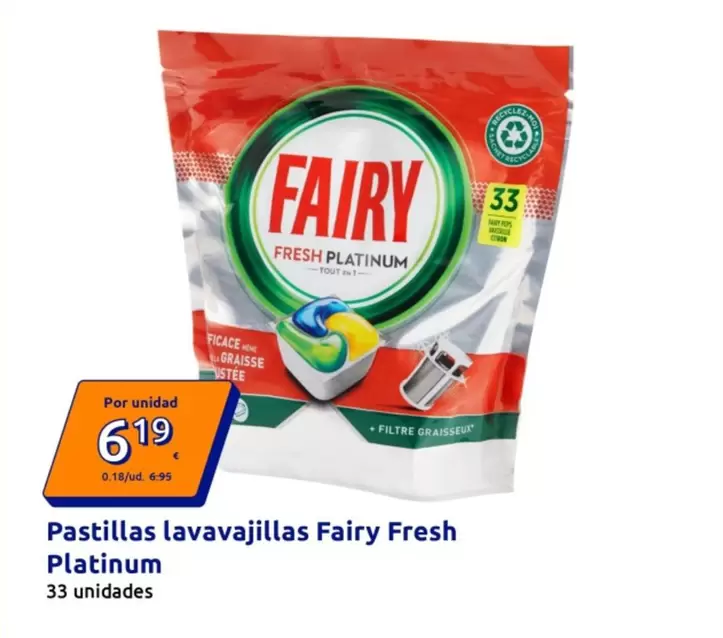 Fairy - Pastillas Lavavajillas Fresh Platinum