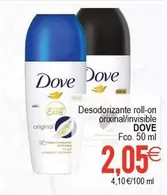 Dove - Desodorizante Roll-on Orixinal/Invisible