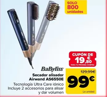 Babyliss - Secador Alisador Airwand AS6550E