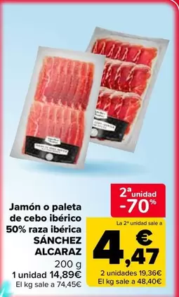 Sánchez Alcaraz - Jamón O Paleta De Cebo Ibérico 50% Raza Ibérica
