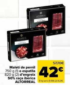 Altorreal - Maletí De Pernil O Espatlla D'Engreix 50% Raça Ibèrica