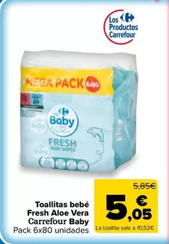carrefour baby - Toallitas Bebé Fresh Aloe Vera