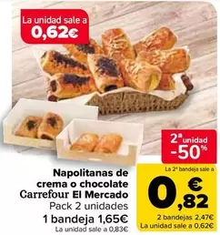 carrefour - Napolitanas de crema o chocolate el mercado