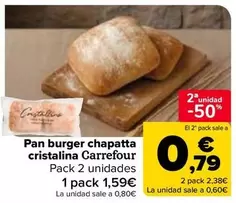 carrefour - Pan Burger Chapatta Cristalina