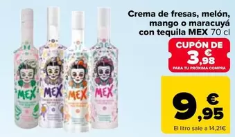 Mex - Crema De Fresas, Melon, Mango O Maracuya Con Tequila