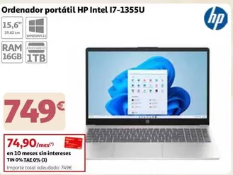 HP - Ordenador Portátil Intel 17-1355u
