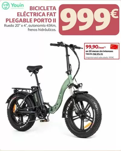 Youin - Bicicleta Eléctrica Fat Plegable Porto Ii